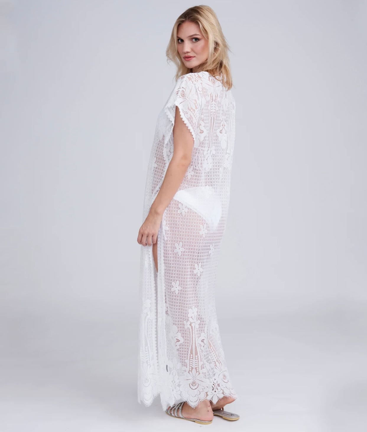 Sicilia Maxi Coverup - Blanc