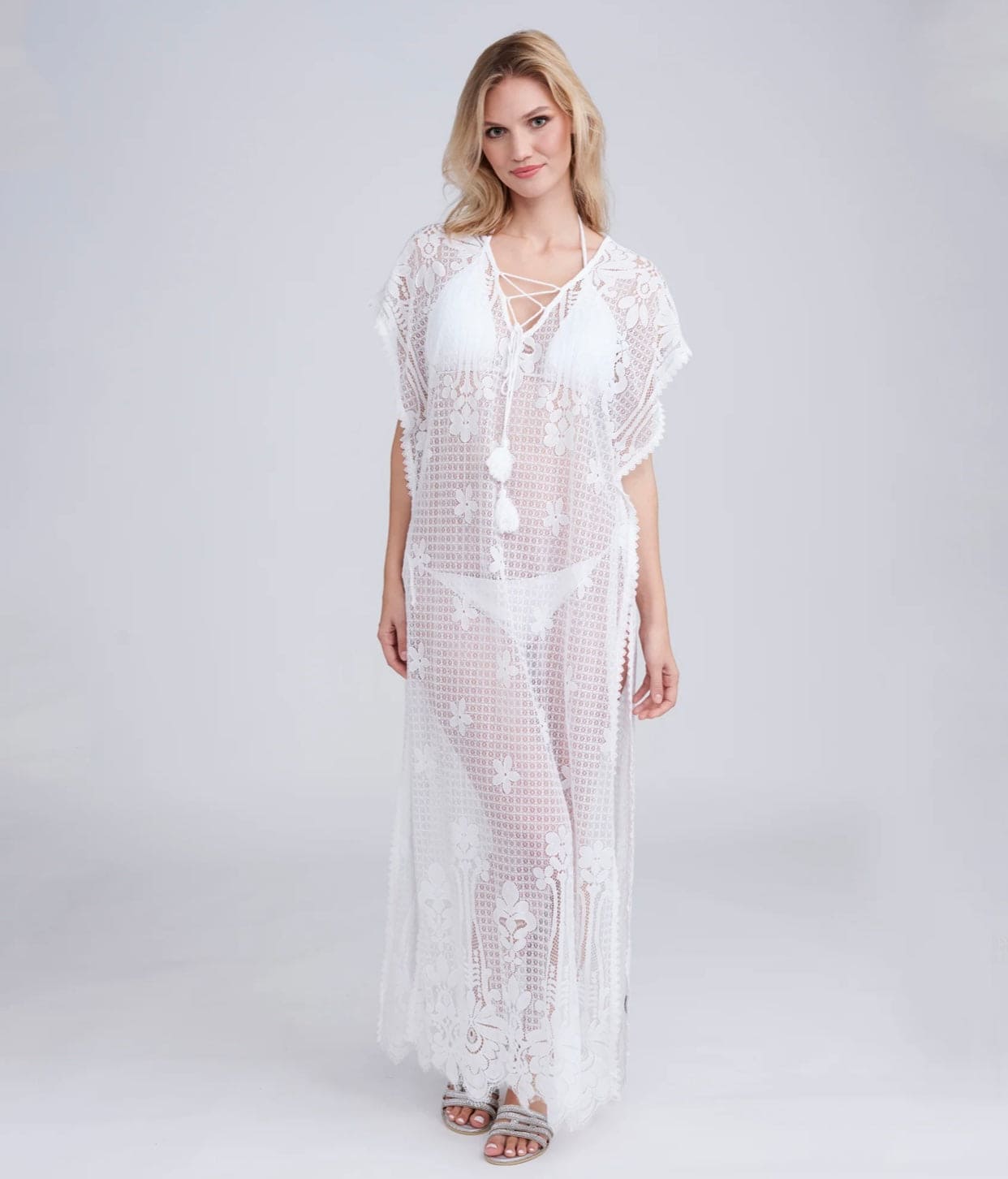 Sicilia Maxi Coverup - Blanc